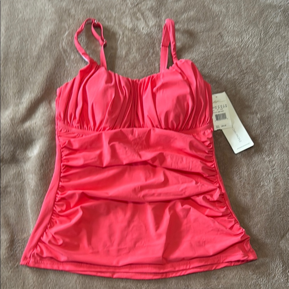 Gottex Coral Ruched Tankini Tank Top